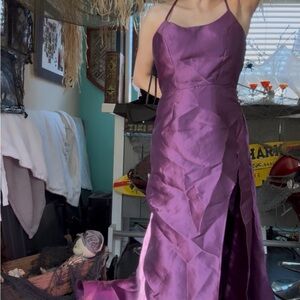 B Darlin Purple Halter Prom Dress size 3/4